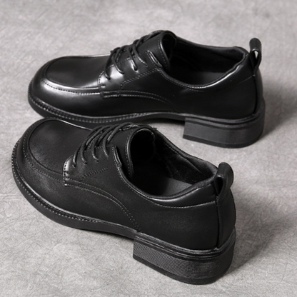 Low-Heel Moc-Toe Derby Shoes