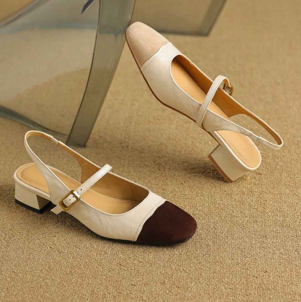 French Retro Square Head Shoes