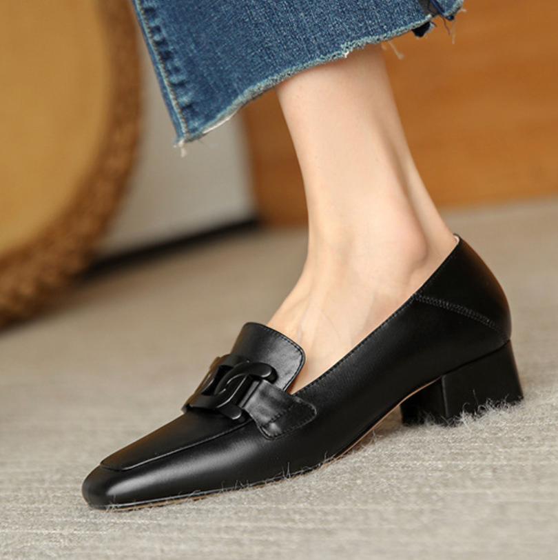 Mid-Heel Chain Loafers