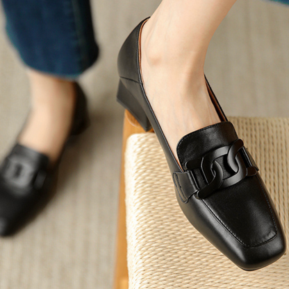 Mid-Heel Chain Loafers