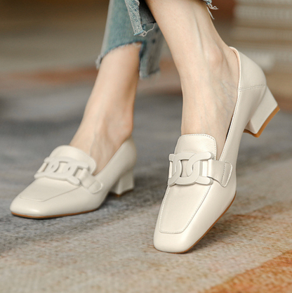 Mid-Heel Chain Loafers