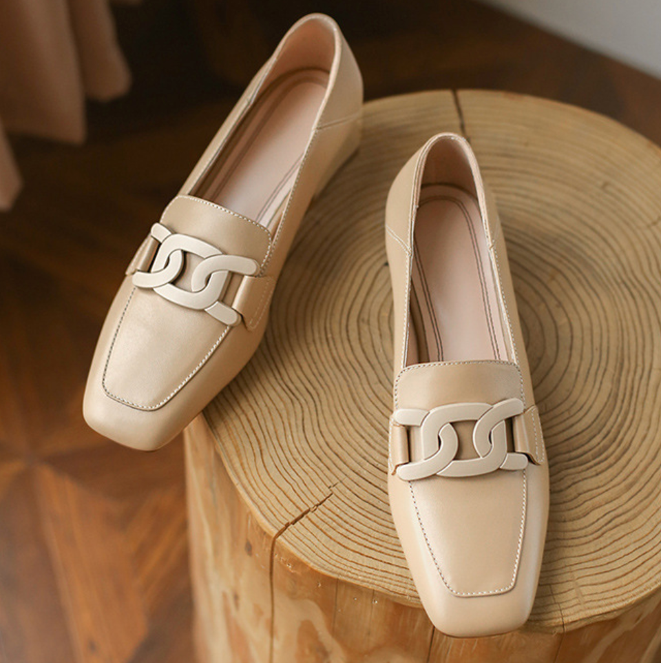 Mid-Heel Chain Loafers