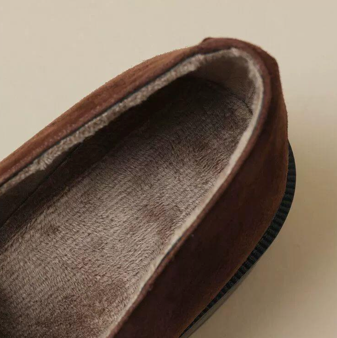 Suede Chunky Heel Loafers