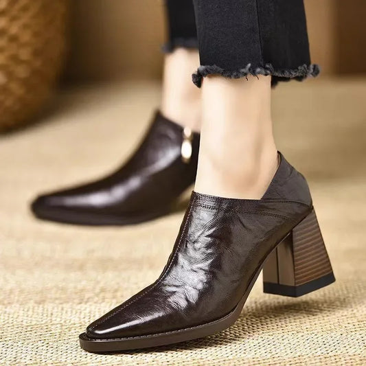 High Heels Zipper Side Single Shoes