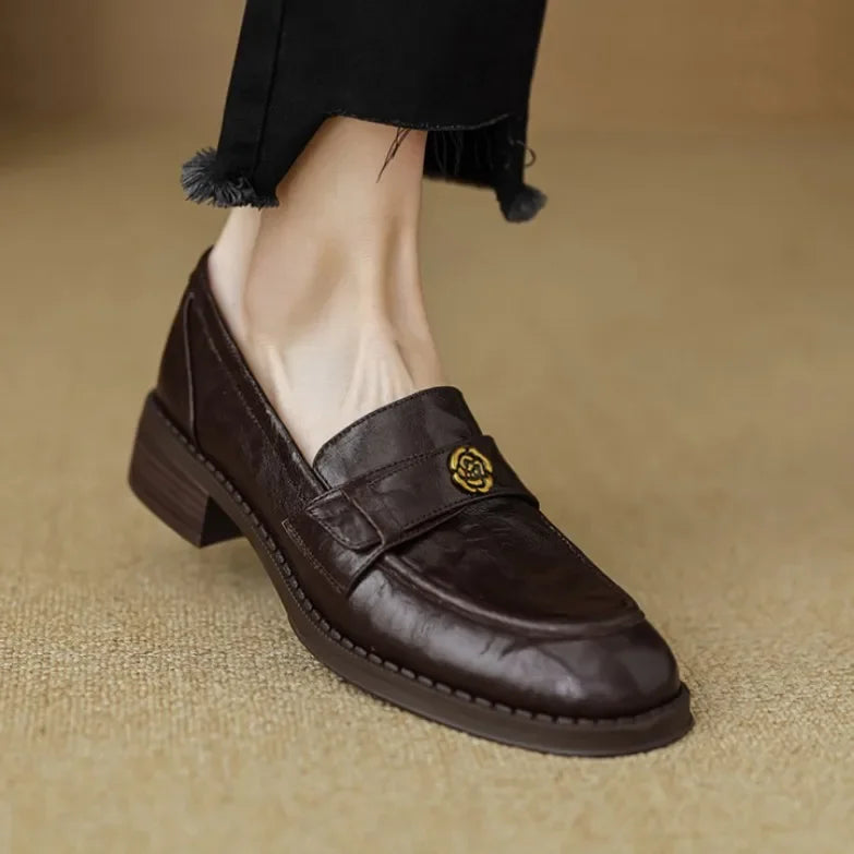 Retro Chunky Heel Loafers