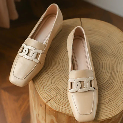 Mid-Heel Chain Loafers