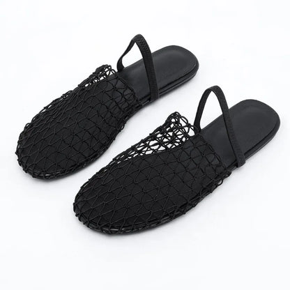 Woven Mesh Slip-On Sandals