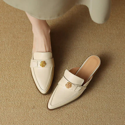 Chunky Heel Pointed Toe Loafers