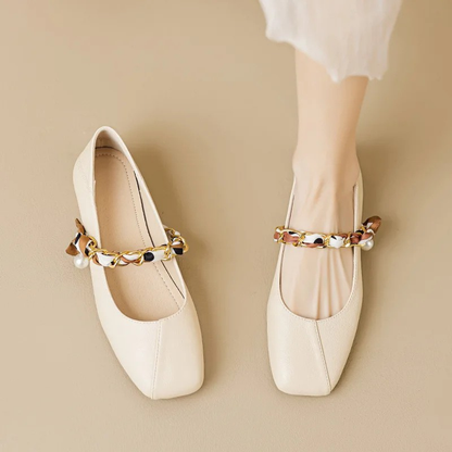Pearl Design Low Heel Shoes