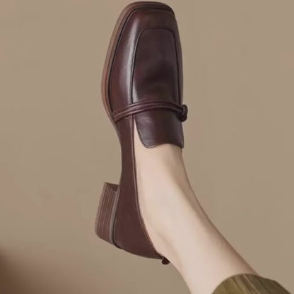 Square Toe Retro Loafers